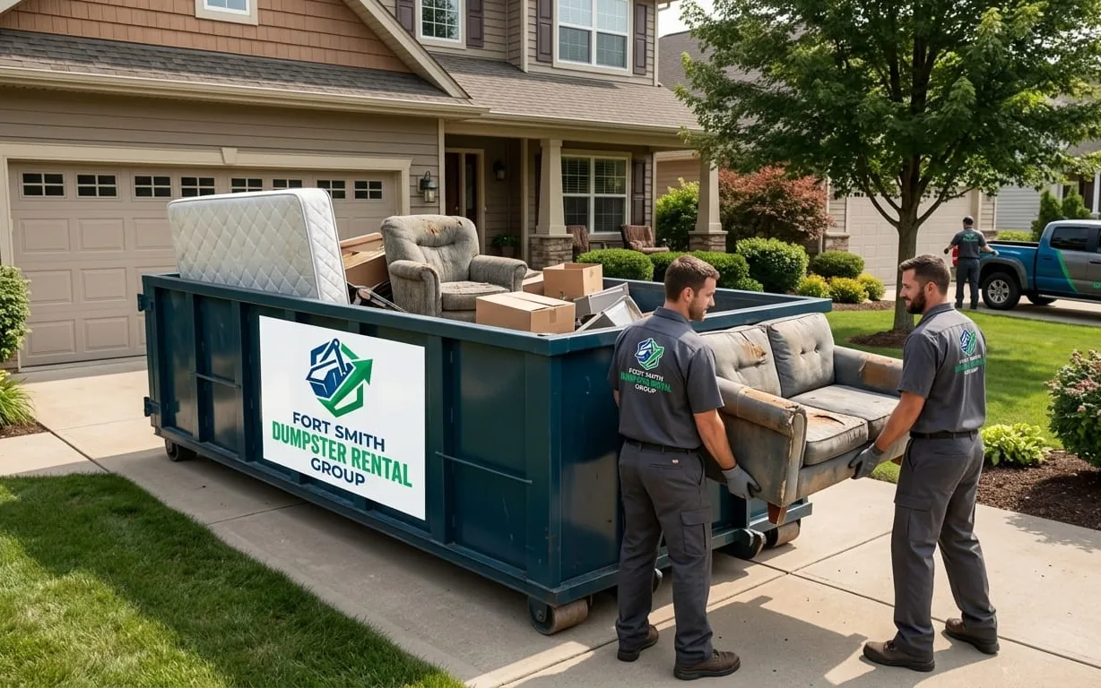 Dumpster rental in Huntington AR Roll-off dumpster rental serving Huntington, AR